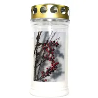 Jeka Gedenkkerze Beeren 17 cm weiß