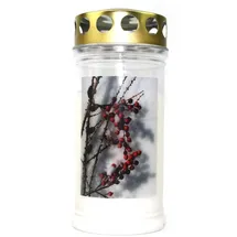 Jeka Gedenkkerze Beeren 17 cm weiß