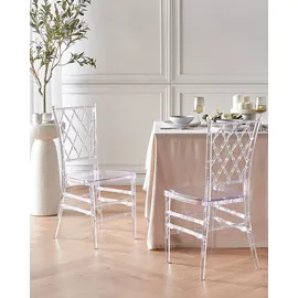 Beliani Esszimmerstuhl 2er Set Transparent Kunststoff Schick Elegant Minimalistisch