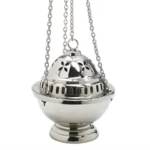 Nklaus 2X 2915 Weihrauchschwenker Weihrauchfass mit Einsatzschale Messing Handarbeit Räucherset 40124