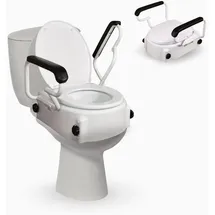 Mobiclinic Toilettensitzerhöhung Tajo 19 cm mit Klappbaren Armlehnen Höhenverstellbar Kippbar Weiß