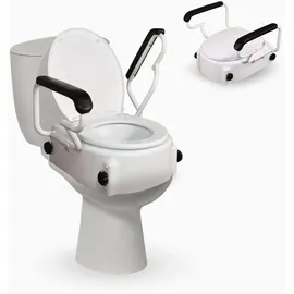 Mobiclinic Toilettensitzerhöhung Tajo 19 cm mit Klappbaren Armlehnen Höhenverstellbar Kippbar Weiß