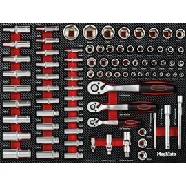 Mephisto XXXL Werkstattwagen Premium Pro Werkzeugwagen 8 Schubladen mit Werkzeug befüllt