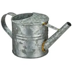 relaxdays Gießkanne aus Metall 1,3 Liter silber