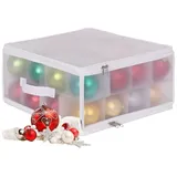 Relaxdays Weihnachtskugel Aufbewahrungsbox 36 x 18 x 36 cm 32-tlg. transparent/weiß