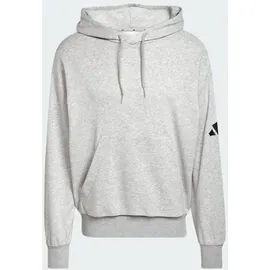 adidas Essentials Loose Fit 3 Bar Logo French Terry Kapuzenpullover Medium Grey Heather / Black M