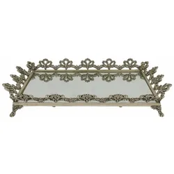 Casa Padrino Barock Tablett Silber 50 cm - Barockstil Gastronomie Accessoires