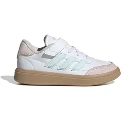 ADIDAS Kinder Freizeitschuhe Courtblock, FTWWHT/HALMIN/ALMPNK, 35
