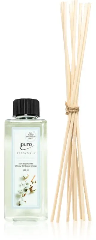 ipuro Essentials Cotton Fields Ersatzfüllung Aroma Diffuser + Ersatzstäbchen für Aromazerstäuber 200 ml