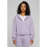 URBAN CLASSICS Ladies Cozy Short Zip Hoodie in Violet, Größe 3XL