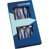 tecwerk Schraubendrehersatz 6-tlg. Schlitz/PZD 3K-Griff 6-Kant-Klinge