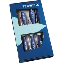 tecwerk Schraubendrehersatz 6-tlg. Schlitz/PZD 3K-Griff 6-Kant-Klinge