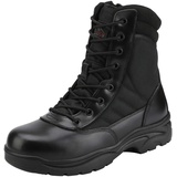 NORTIV 8 Herren Militärische Taktische Arbeitsstiefel Security Einsatzstiefel Boot Zipper Militär Kampfstiefel Springerstiefel,Size 43.5,Schwarz T,Trooper - 43.5 EU