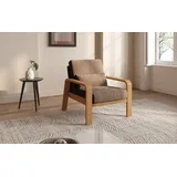 sit&more Sessel »Kolding«, Armlehnen aus eichefarbigem Buchenholz, verschiedene Bezüge und Farben braun