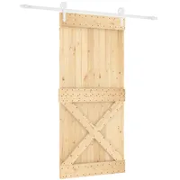 vidaXL Schiebetür mit Beschlag 95x210 cm Massivholz Kiefer