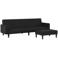 vidaXL 2-tlg. Sofagarnitur Schwarz Kunstleder