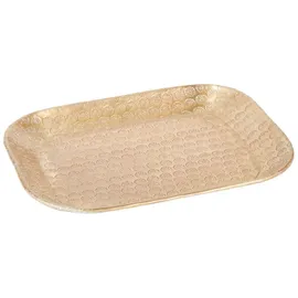 Marrakesch Orient & Mediterran Interior Orientalische Deko Serviertablett Janshir aus Aluminium in Gold 21 cm