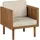 Beliani Baratti Lounge Sessel Akazienholz hellbraun mit Auflagen beige
