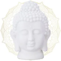 Relaxdays 4 x Buddha Kopf, Weiß