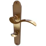 Alpertec WC-Langschildgarnitur Panda Messing bronze abgerundet