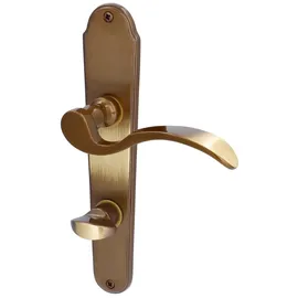 Alpertec WC-Langschildgarnitur Panda Messing bronze abgerundet