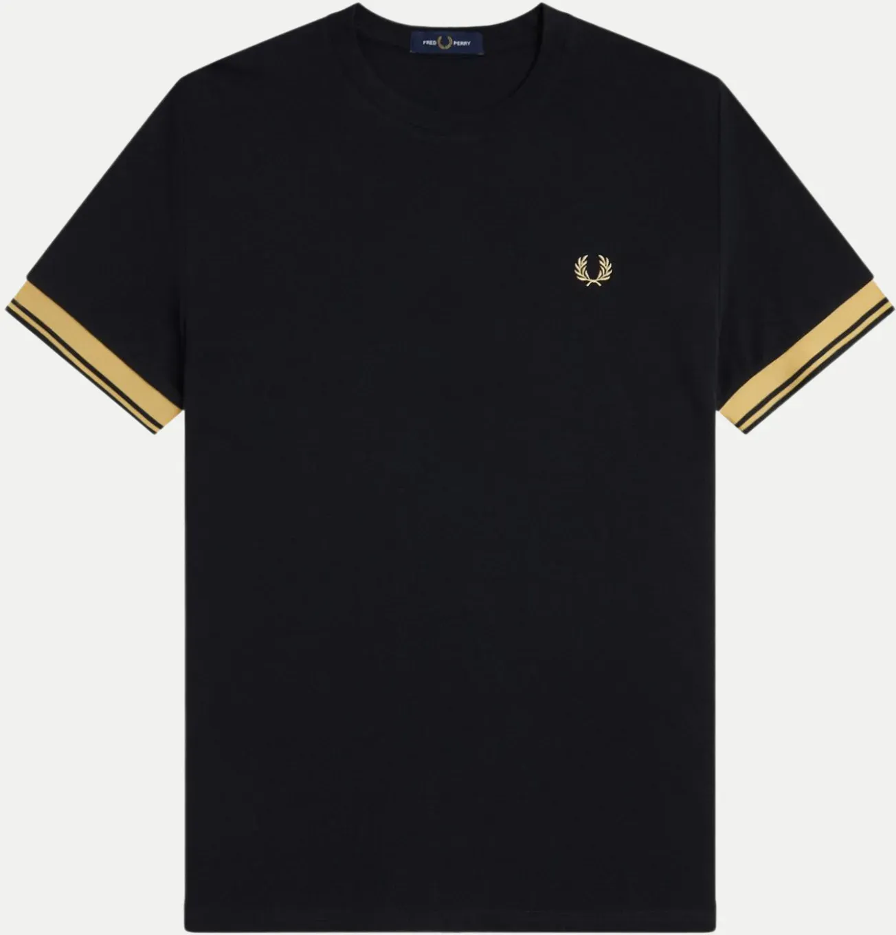 T-Shirt mit Kontrast-Bündchen Schwarz M