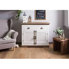 Massivmoebel24 Sideboard 107 x 90 x 45 cm Weiß