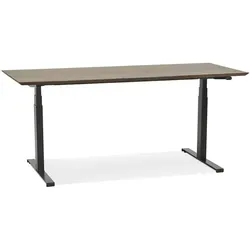 Kadima Design Bürotisch elektrisch | 180x90 cm | Höhenverstellbar Ergonomisch Modern 63-128 cm | Braun-Schwarz | Computertisch