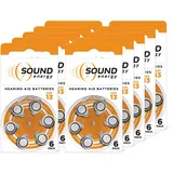 Energizer Sound Energy Hörgerätebatterien Größe 13 (60 Stück) Vorratspack, Zink-Luft, Lange Laufzeit, quecksilberfrei, Batterien für Hörgeräte & Hörhilfen, [Exklusiv bei Amazon]