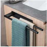 LuxusKollektion Doppelhandtuchhalter Handtuchhalter ohne Bohren Edelstahl Selbstklebend Schwarz #2 Schwarz
