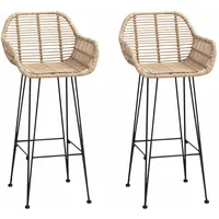 vidaXL Barstuhl 2 pcs 55 x 52 x 105 cm Beige