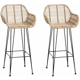 vidaXL Barstuhl 2 pcs 55 x 52 x 105 cm Beige