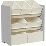 Songmics Kinderregal mit 7 Aufbewahrungsboxen 29,5 x 62,5 x 60 cm MDF Taubengrau