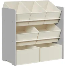 Songmics Kinderregal mit 7 Aufbewahrungsboxen 29,5 x 62,5 x 60 cm MDF Taubengrau
