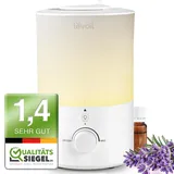 Levoit Top-Fill Luftbefeuchter 3L mit Nachtlicht, 360°Drehbare Düse, Spülmaschinenfest Humidifier, Leiser Raumluftbefeuchter, 25H Aroma Diffuser für Schlafzimmer Kinderzimmer Pflanzen Baby