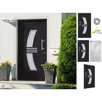 vidaXL Haustür Haustür Anthrazit 88x200 cm Eingangstür Außentür Nebeneingangstür schwarz