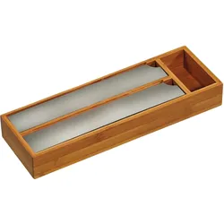 Folienspender KESPER, beige (natur), H:5,5cm L:39,5cm T:13cm, Bambus-Holz, Küchenrollenhalter, Bambus