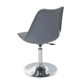Mendler 2er-Set Esszimmerstuhl Malmö T501, Stuhl Küchenstuhl, höhenverstellbar drehbar, Kunstleder ~ dunkelgrau, Chromfuß