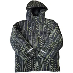 nachhaltige Kinder Winter-Jacke für Jungen Ski-Jacke Outdoor-Jacke mit Kapuze und Schneefang 934172 Grün/Schwarz - 116/122