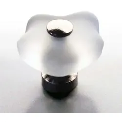 Möbelknauf Blume 36mm Chrom, kristall matt