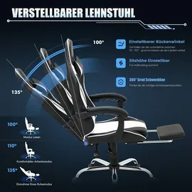 colamy Gaming-Stuhl Weiß PC