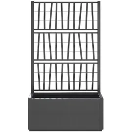 vidaXL Pflanzkübel mit Rankgitter Dunkelgrau 80x36x140 cm PP