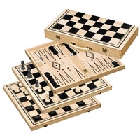 Philos 2519 - Schach-Backgammon-Dame-Set, Feld 50 mm, mit Tragegriff