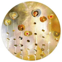 K&L Wall Art Vliestapete »Runde Vliestapete«, Niksic Kunstdruck Golden Eye, mehrfarbig, matt - bunt