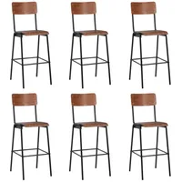 VidaXL Barhocker 6 Stk. Massives Sperrholz Stahl