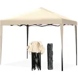 ISE Pavillon 3x3 mit 4 Seitenwänden, Faltpavillon 3x3 Stabil inkl.Tragtasche, Pavillion Stabil Winterfest UV-Schutz 50+,Partyzelt höhenverstellbar, Gartenpavillon Pop up für Outdoor & Camping Grau