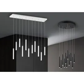 Trio Tubular 11-flg. 40 cm rund schwarz matt
