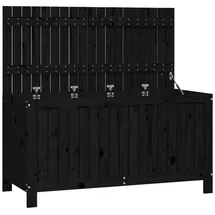 vidaXL Gartentruhe Schwarz 121x55x64 cm Massivholz Kiefer