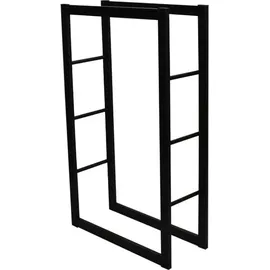 Estexo Kaminholzregal Metall 100 x 60 x 25 cm Schwarz