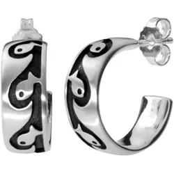 Paar Ohrstecker OSTSEE-SCHMUCK "Ostsee-Schmuck Ohrstecker Fisch Ohrstecker Fisch", weiß, Ohrringe, Damen, 19 x 7mm, Silber 925 (Sterlingsilber)